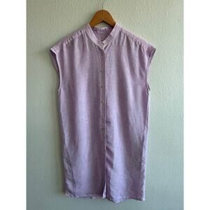 120% Lino Lavender Linen Dress Size 44